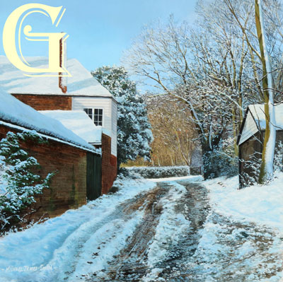 MICHAEL JAMES SMITH - ORIGINAL OIL PAINTING SNOW IN GREAT TOTHAM